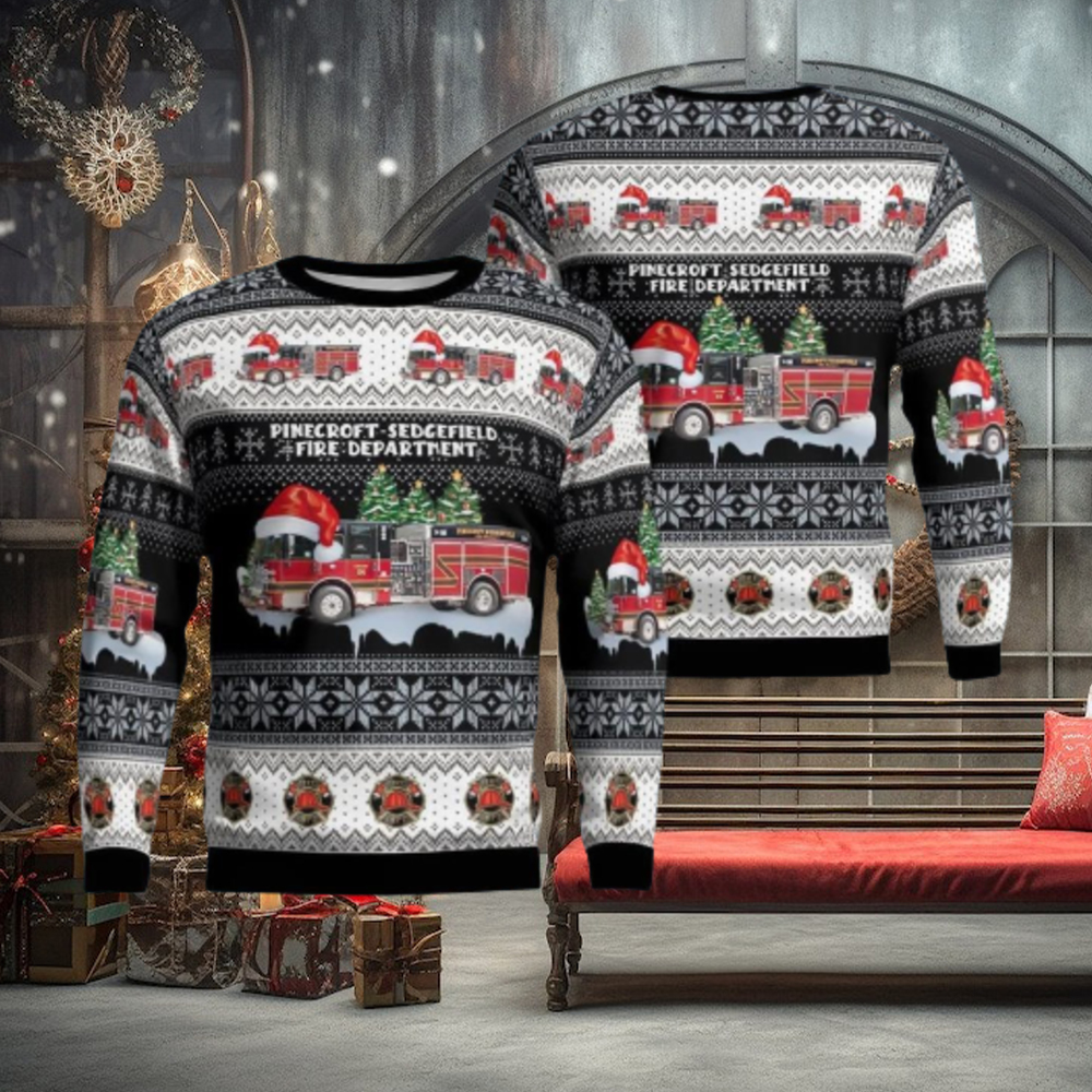 Greensboro, North Carolina, Pinecroft Sedgefield Fire Department Christmas Ugly Sweater 3D Gift For Men And Women Greensboro, North Carolina, Pinecroft Sedgefield Fire Department Christmas Ugly Sweater 3D Gift For Men And Women