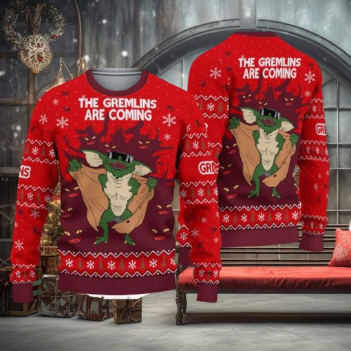 Gremlins The Gremlins Are Coming Ugly Christmas Sweater All Over Print Sweater