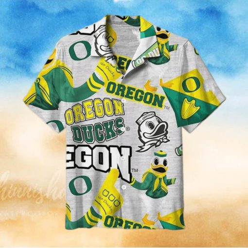 Grey Aloha NCAA Oregon Ducks Hawaiian Shirt Gift For Beach Vacation