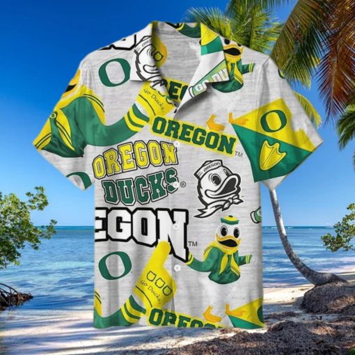 Grey Aloha NCAA Oregon Ducks Hawaiian Shirt Gift For Beach Vacation