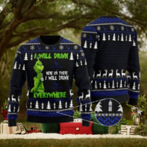 Grey Goose Grinch Will Drink Everywhere Ugly Sweater