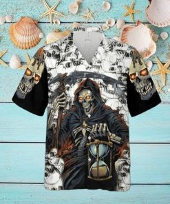 Grim Reaper Keeps Track Of Time Skull Hawaiian Shirt For Men Women