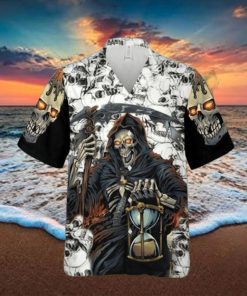 Grim Reaper Keeps Track Of Time Skull Hawaiian Shirt For Men Women