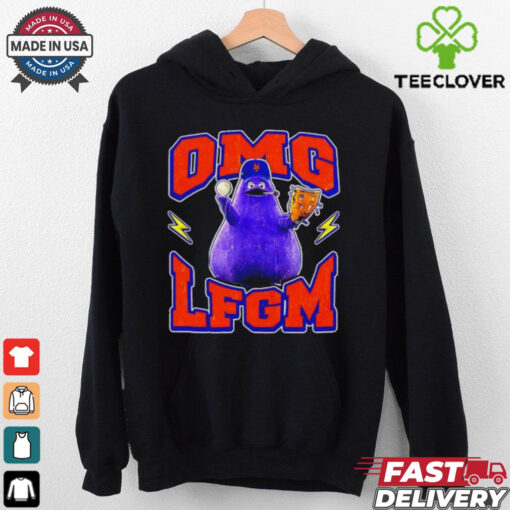 Grimace smoking LFGM OMG New York Mets hoodie, sweater, longsleeve, shirt v-neck, t-shirt