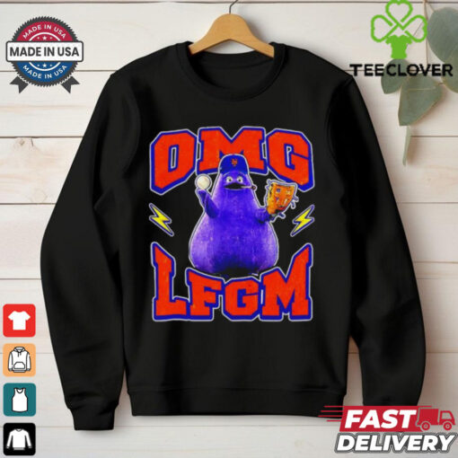 Grimace smoking LFGM OMG New York Mets hoodie, sweater, longsleeve, shirt v-neck, t-shirt