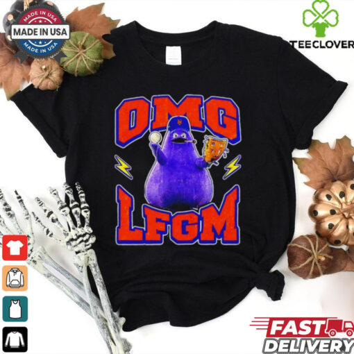 Grimace smoking LFGM OMG New York Mets hoodie, sweater, longsleeve, shirt v-neck, t-shirt