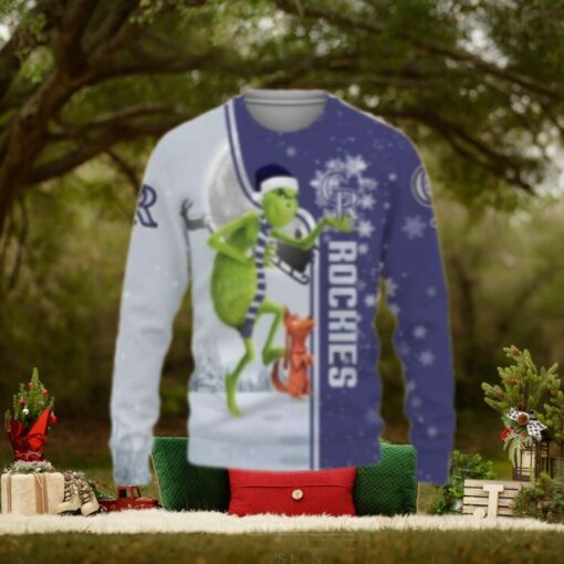Grinch And Dog New Year Colorado Rockies Ugly Christmas Sweater