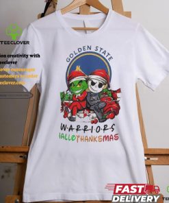 Grinch And Jack Golden State Warriors Friends HalloThanksMas Shirt