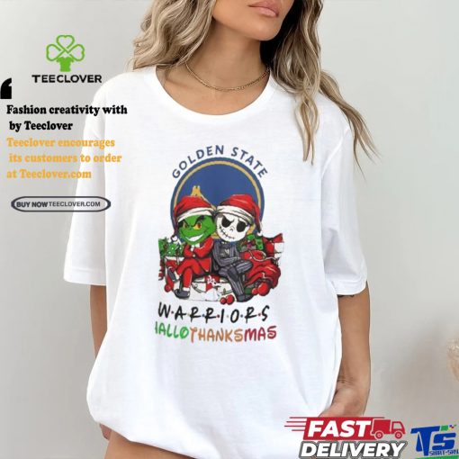 Grinch And Jack Golden State Warriors Friends HalloThanksMas Shirt