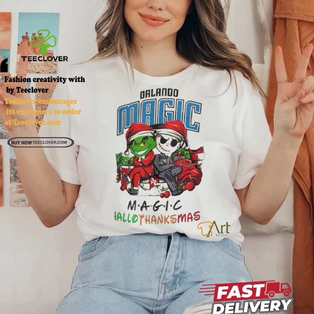 Grinch And Jack Orlando Magic Friends HalloThanksMas Shirt Grinch And Jack Orlando Magic Friends HalloThanksMas Shirt