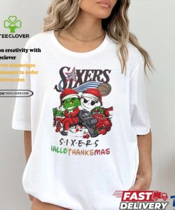 Grinch And Jack Philadelphia 76ers Friends HalloThanksMas Shirt