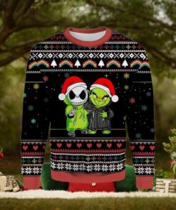Grinch And Jack Skellington Disney Wool Holiday Sweater