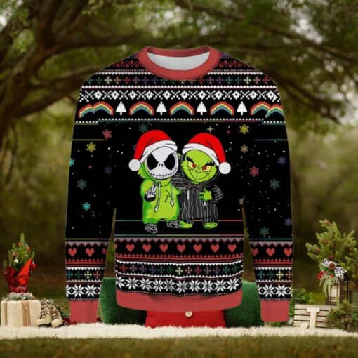 Grinch And Jack Skellington Disney Wool Holiday Sweater
