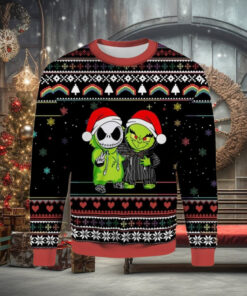 Grinch And Jack Skellington Disney Wool Holiday Sweater