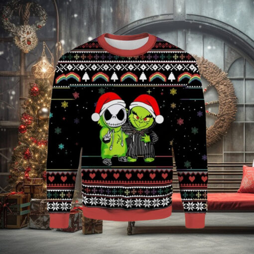 Grinch And Jack Skellington Disney Wool Holiday Sweater