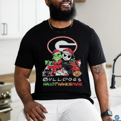 Grinch And Jack Skellington Friends Georgia Bulldogs Hallothanksmas Shirt