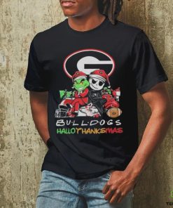 Grinch And Jack Skellington Friends Georgia Bulldogs Hallothanksmas Shirt