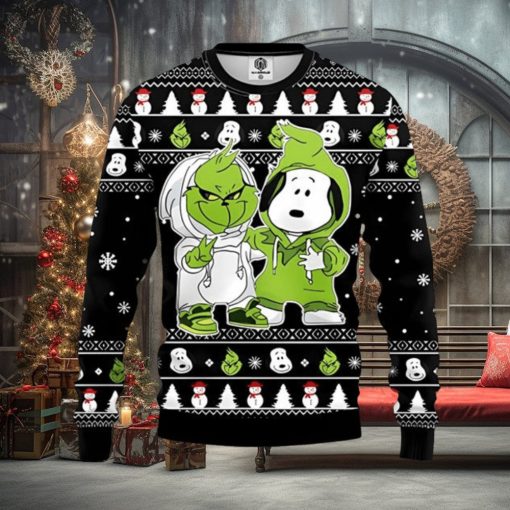 Grinch And Snoopy Ugly Christmas Sweater Xmas 3D Printed Christmas Sweater Gift