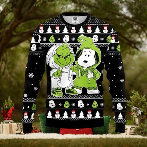 Grinch And Snoopy Ugly Christmas Sweater Xmas 3D Printed Christmas Sweater Gift