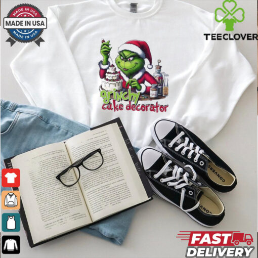 Grinch Baker Grinchy Cake Decorator Merry Christmas shirt