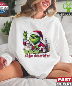 Grinch Baker Grinchy Cake Decorator Merry Christmas shirt