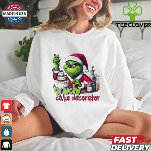 Grinch Baker Grinchy Cake Decorator Merry Christmas shirt