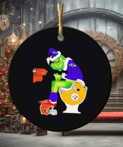 Grinch Baltimore Ravens shit on Pittsburgh Steelers ornament