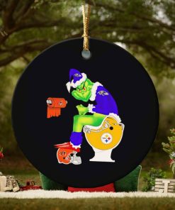 Grinch Baltimore Ravens shit on Pittsburgh Steelers ornament