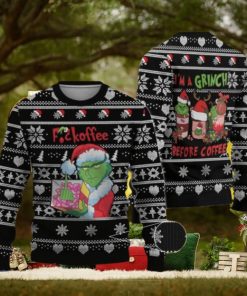 Grinch Before Coffee Christmas Ugly Sweater Gift For Men And Women