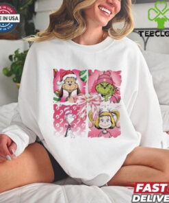 Grinch Characters Pink Coquette Glitter Merry Christmas shirt