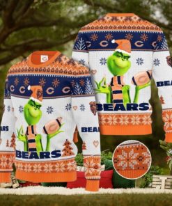 Grinch Chicago Bears 3D Ugly Christmas Sweater