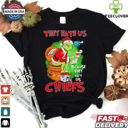Grinch Chiefs toilet Broncos they hate us because they ain’t us Christmas shirt