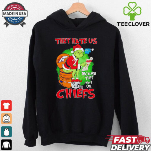 Grinch Chiefs toilet Broncos they hate us because they ain’t us Christmas shirt