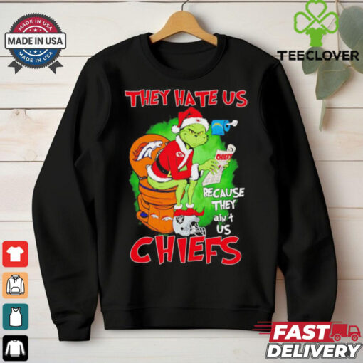 Grinch Chiefs toilet Broncos they hate us because they ain’t us Christmas shirt