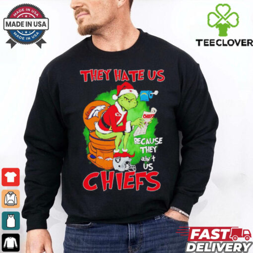 Grinch Chiefs toilet Broncos they hate us because they ain’t us Christmas shirt