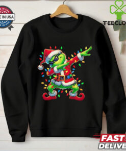 Grinch Christmas lights dabbing shirt