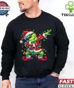 Grinch Christmas lights dabbing shirt 3 Grinch Christmas lights dabbing shirt