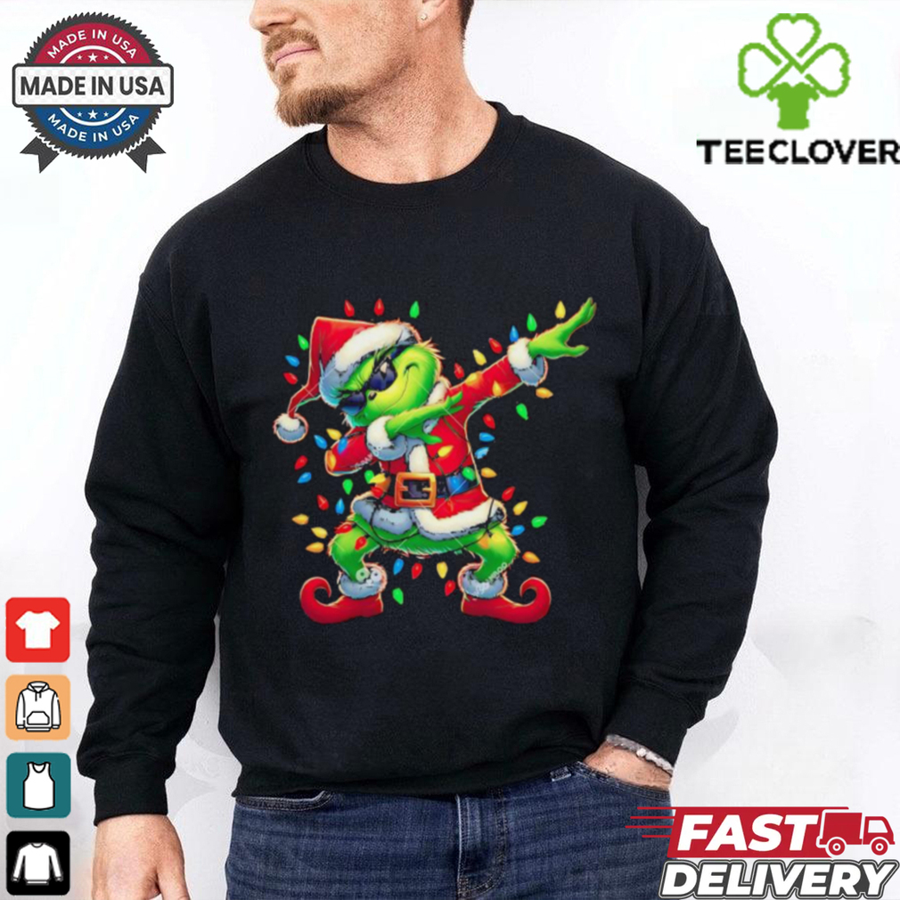 Grinch Christmas lights dabbing shirt Grinch Christmas lights dabbing shirt