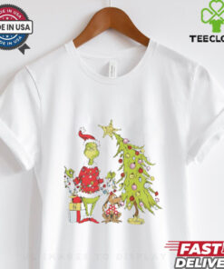 Grinch Christmas tree funny shirt