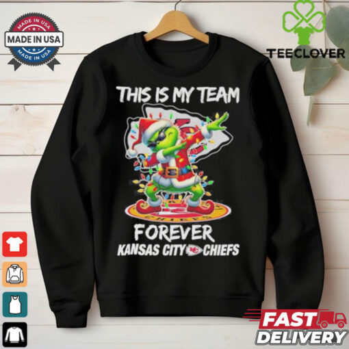 Grinch Dabbing This Is My Team Forever Kansas City Chiefs Christmas Shirt