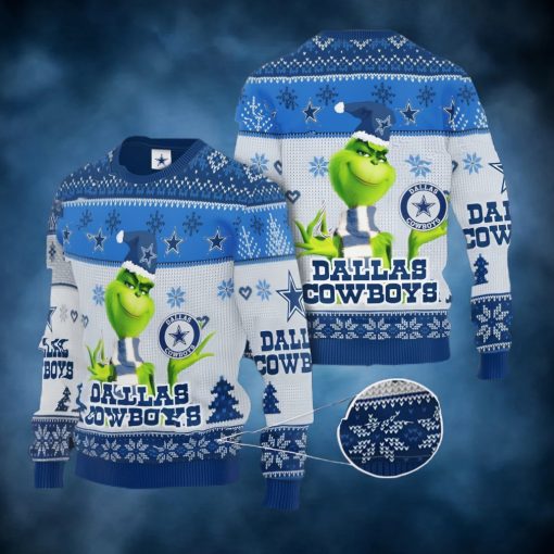 Grinch Dallas Cowboys All Over Print Christmas Ugly Sweater Gift For Fans