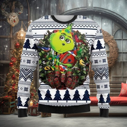 Grinch Dallas Cowboys Knitting Pattern 3D Print Ugly Sweater
