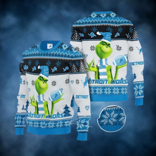 Grinch Detroit Lions All Over Print Christmas Ugly Sweater Gift For Fans