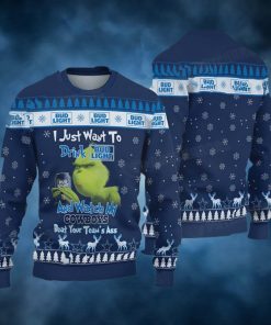 Grinch Drink Bud Light And Watch My Cowboys Ugly Christmas Sweater Funny gift