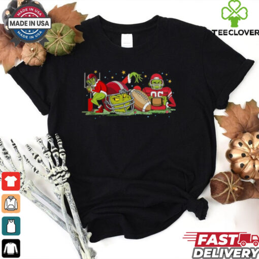 Grinch Football Christmas Ready to Press Grinch Playing Football Holiday shirt