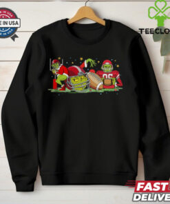 Grinch Football Christmas Ready to Press Grinch Playing Football Holiday shirt