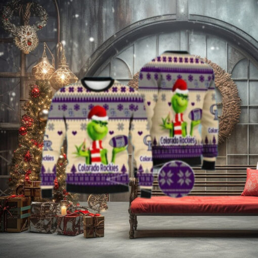 Grinch Football Santa Colorado Rockies Ugly Christmas Sweater