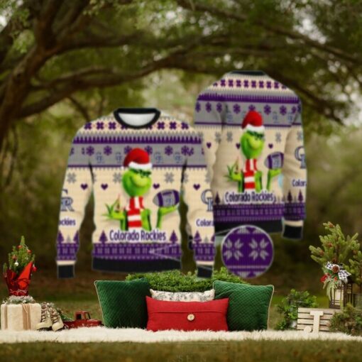 Grinch Football Santa Colorado Rockies Ugly Christmas Sweater