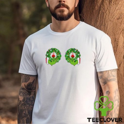 Grinch Funny Hands Christmas Wreaths Shirt