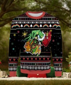 Grinch Gift Chicago Blackhawks Knitting Pattern 3D Print Ugly Sweater
